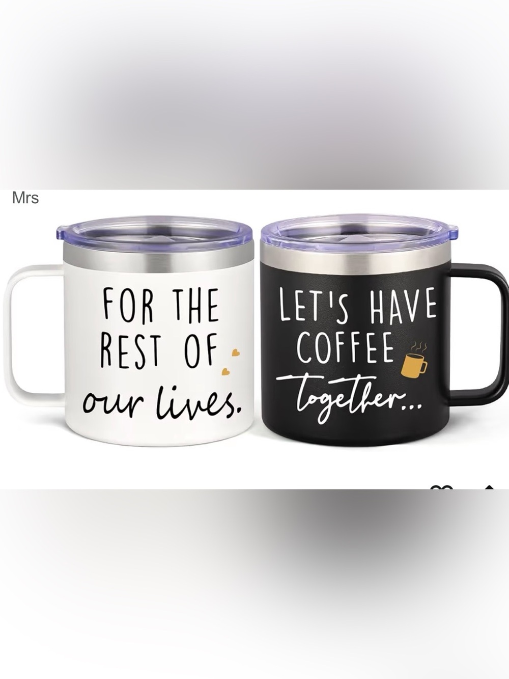 Couples Insulated Mug Set - Engagement Wedding